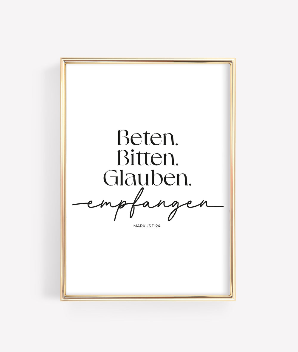 "Beten. Bitten. Glauben." Digitales Bild